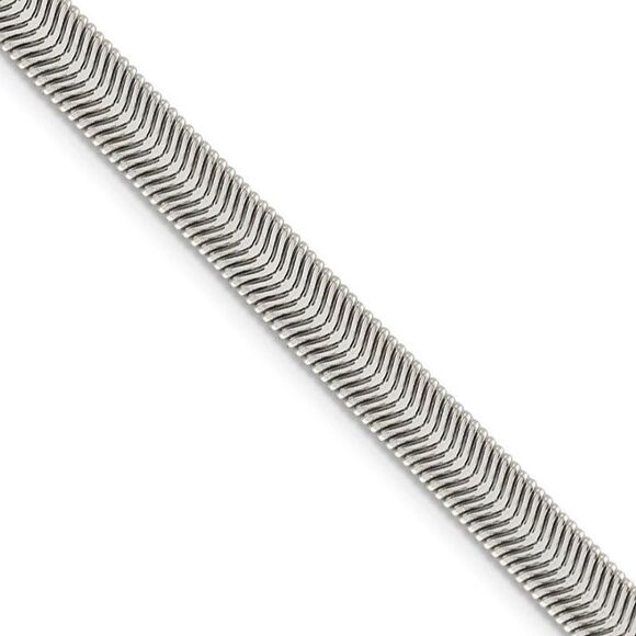 6.25mm Sterling Silver Solid Flat Oval Snake Chain Necklace 20 Inch